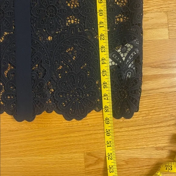 Self Portrait White Collar Navy Lace Midi Dress Size 8 - Picture 16 of 16